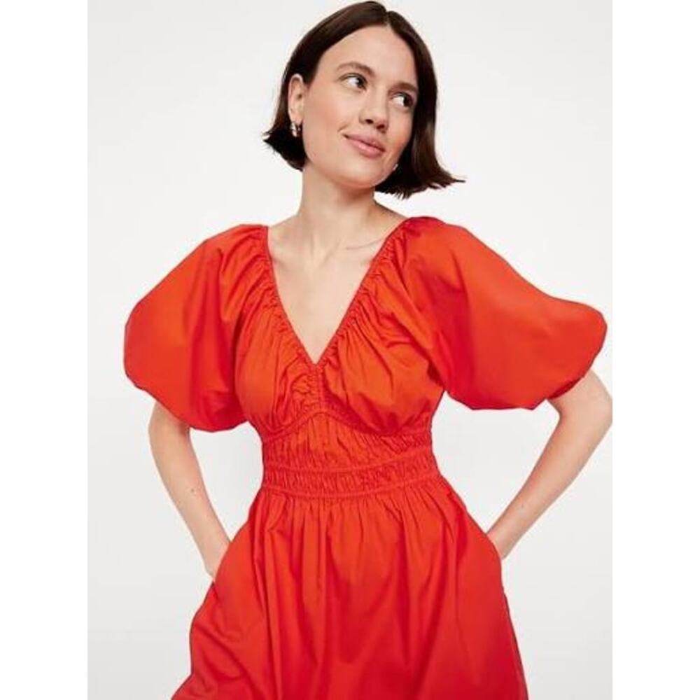 NWT Old Navy Waist-Defined Puff-Sleeve Mini Dress Sz XSP